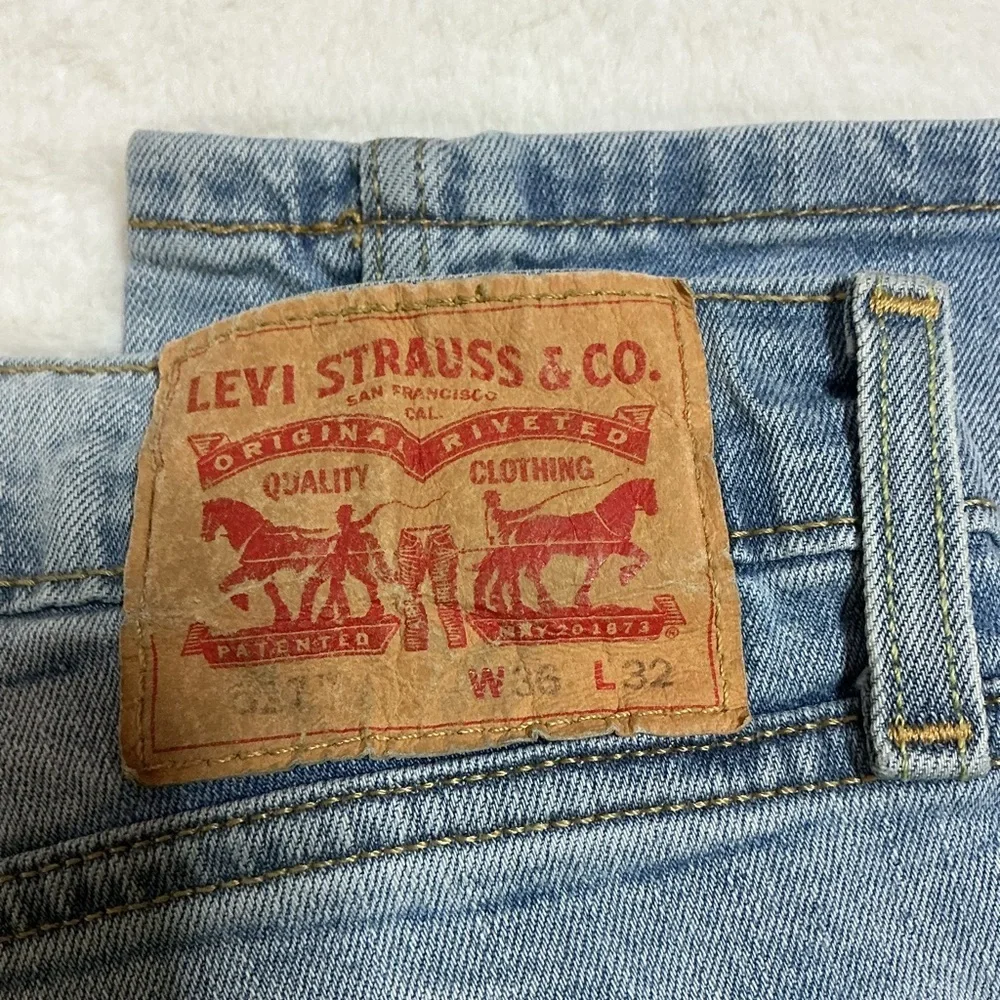 Levi's Blue Flare Wide Leg Jeans - Picture 5 of 7